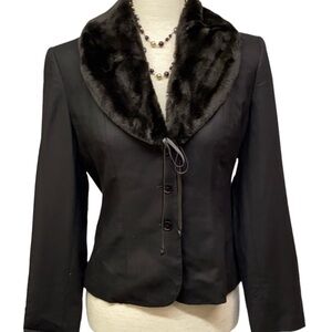 Lena Gabrielle Faux Fur Collar Jacket